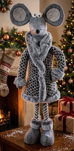 Decoration MagicHome Christmas, Standing mice, 50 cm