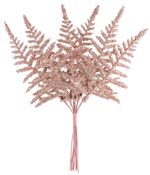Ág MagicHome Karácsony, páfrány, rózsaarany, 19 cm