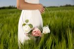 Decoration, hanging, 25 cm, flowers, golden hoop