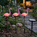 Lámpa Strend Pro 7193, Flamingók, csomag 3 db, napelemes, 18x6x52 cm, 3x2 LED, AA