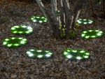 Lámpa Strend Pro 6155, Gyepburkoló lapok 4 db, 24 cm, műfűből készült napelemes körök, 4x 8 LED, AA