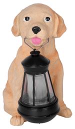 Solar lamp white puppy, 24x14x25 cm, 1 LED, AA