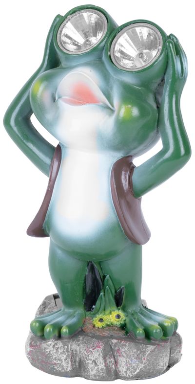 Solar lamp frog, 14x12x25 cm, 2 LEDs, AAA