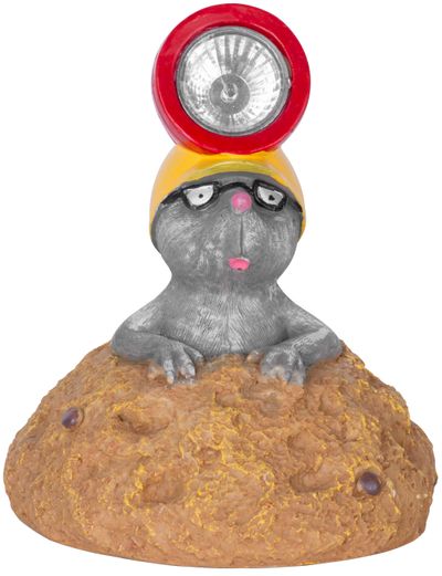 Strend Pro Gecco dekoráció, vakond, 13 x 13 x 17 cm, poligyanta, napelemes, 2 LED, AAA