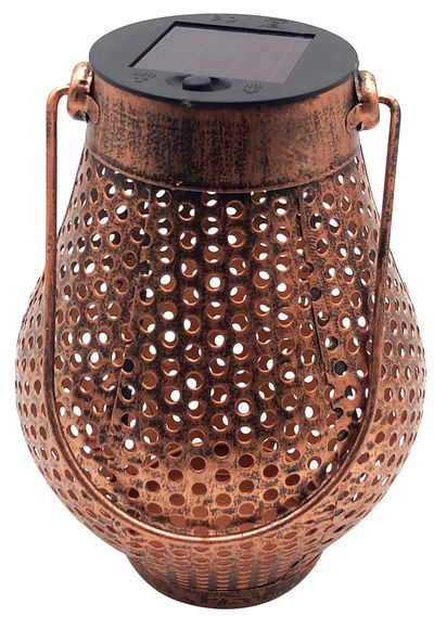 Solar lamp Cooper, copper, 1 LED, 11x17cm, AAA