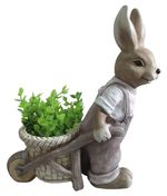 Decoration MagicHome Gecco, Bunny with Cart, magnesia, 42x19x49 cm