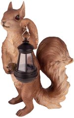 Dekorácia MagicHome Gecco, Veverička s lampášikom, polyresin, 29x19x41 cm