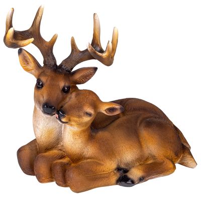 Decoration Gecco 8325, Deer and doe, polyresin, 27 cm