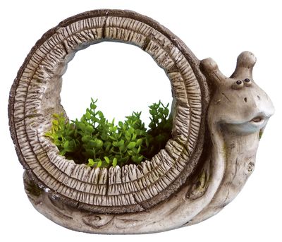 Decoration Gecco 9023, Snail/flowerpot, magnesium, 29 cm