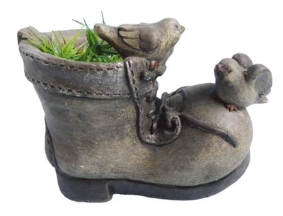 Decoration Gecco 9094, Boot / flowerpot, magnesium, 23 cm