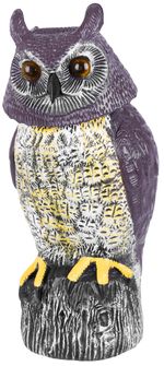 Bird Repeller Owl, solar, glowing eyes, rotating head, 43 cm