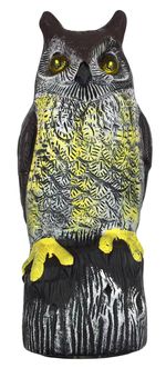 Bird Repeller Owl, solar, glowing eyes, 41 cm, sound
