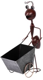 Dekoráció MagicHome Mecco 4212, Hangya kocsival, 46 cm, fém