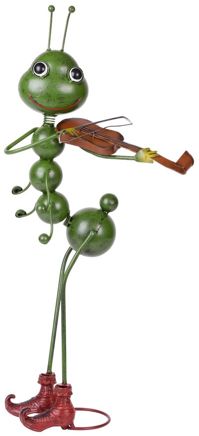 Decoration Mecco 3525, Ant with violin, 68 cm, sheet metal