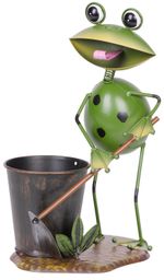 Decoration MagicHome Mecco, Gardener Frog, metal, 23x16x33 cm