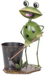 Decoration MagicHome Mecco, Gardener Frog, metal, 23x16x33 cm