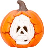 Decoration Xecco 2414, LED Pumpkin with skull, magnesium, 29 cm