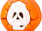 Decoration Xecco 2414, LED Pumpkin with skull, magnesium, 29 cm