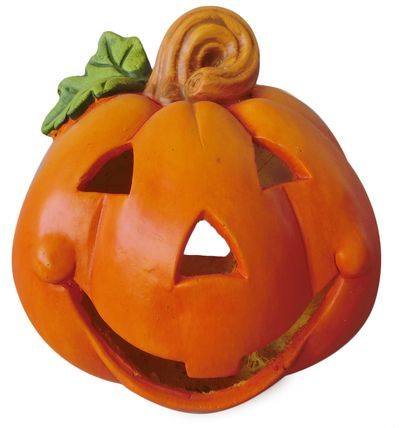 Decoration Xecco 2335, Pumpkin candlestick, magnesium, 27 cm
