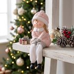 Figure MagicHome Christmas, Girl, polyresin, 8.5x8x13.5 cm