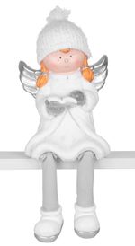 Figura MagicHome Vianoce, karácsonyi, angyal könyvvel, kerámia, 22x20x32,50 cm