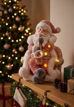 Decoration MagicHome Christmas, Santa with saxophone, LED, 3xAAA, 28x27x36 cm