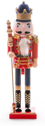 Figure MagicHome Christmas Woodeco, Nutcracker with crown, 38 cm, wood