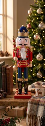 Figure MagicHome Christmas Woodeco, Nutcracker with crown, 38 cm, wood