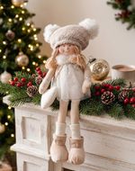 Decoration MagicHome Christmas, Children, white, sitting, 22 cm
