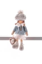 Decoration MagicHome Christmas, Children, blue, sitting, 22 cm