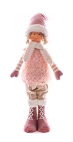 Dekoráció MagicHome Karácsony, fiú, rózsaszín, 75 cm