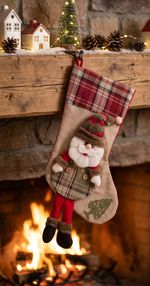 Dekorácia MagicHome Vianoce, Ponožka Santa, 50 cm