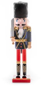 Figure MagicHome Christmas Woodeco, Nutcracker with fur hat, 38 cm, wood