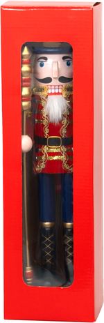 Figure MagicHome Christmas Woodeco, Nutcracker with fur hat, 38 cm, wood