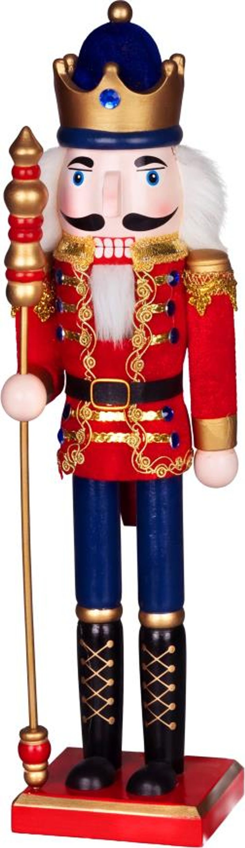 Postavička MagicHome Vianoce Woodeco, 38cm, Luskáčik s baranicou, drevo