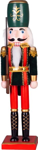 Figura MagicHome Karácsony Woodeco, 38 cm, Diótörő sapkával, fa