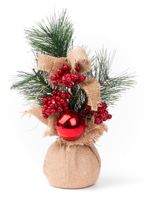 Dekorácia MagicHome Vianoce, Vetvičky v jute, s guľou, 23 cm