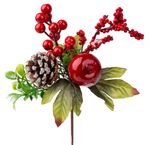 Branch MagicHome Christmas, with apple, red, 24 cm