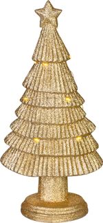 Decoration MagicHome Christmas, tree, polyresin, gold, 11x15.5x31 cm
