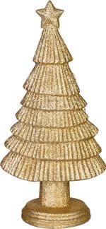 Decoration MagicHome Christmas, tree, polyresin, gold, 11x15.5x31 cm
