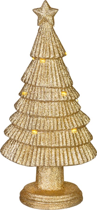 Decoration MagicHome Christmas, tree, polyresin, gold, 11x15.5x31 cm