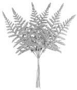 Ág MagicHome Karácsony, páfrány, ezüst, 19 cm