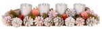 Candle holder MagicHome, natural, silver cups, L-45 cm, pink, Advent