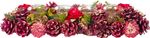 Candle holder MagicHome, natural, red cups, L-45 cm, red, Advent