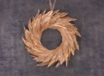 Hanging Christmas Wreath MagicHome, feathery, gold, 35 cm