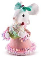 Dekoráció MagicHome Karácsony Candy Line, egér, rózsaszín, 27 cm