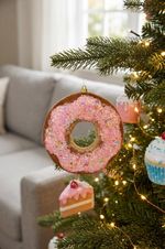 Dekorácia MagicHome Vianoce Candy Line, donut, hnedý, závesný, 13 cm