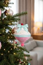 Dekorácia MagicHome Vianoce Candy Line, ružová, závesná, 13x15 cm