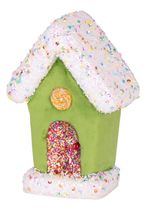 Decoration MagicHome Christmas Candy Line, House, green, hanging, 11x16 cm