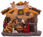 Decoration MagicHome Christmas, Nativity Scene, 21 LED warm white, 3xAA, indoor, 36x15x29 cm